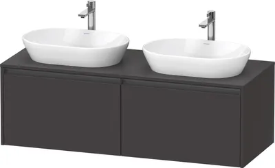 Produktbild von Duravit Ketho.2 Wastafelonderkast 140x55x45,9 cm Supermat Grafiet