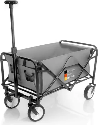 Produktbild von BigDean Bollerwagen faltbar belastbar bis 80kg – Bollerwagen platzsparend zusammenklappbar für Ausflüge, Camping & Einkäufe