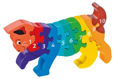 Image de Puzzle en bois « Chat » - Apprendre à compter de 1 à 10