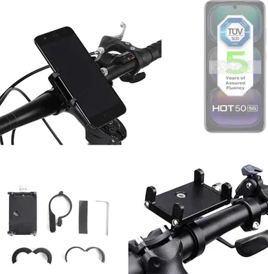 Produktbild von K-S-Trade Handyhalterung für das Fahrrad kompatibel mit Infinix Hot 50 5G Halter Lenkstange Fahrradhalterung Motorrad Bike Mount Befestigung