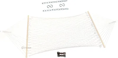 Produktbild von Hängematte aus Baumwollnetz, mit Ketten und Haken, 270-450 cm, für Innen und Außen