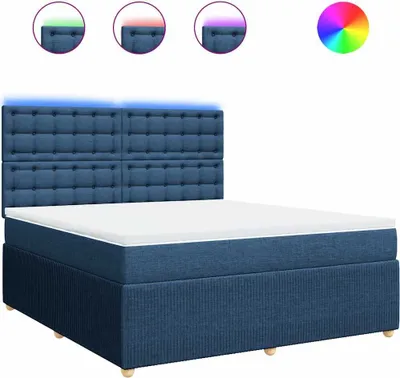 Obrázok produktu pre vidaXL Boxspring posteľ s matracom Modrá 180x200 cm Látka
