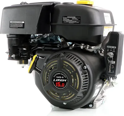 Produktbild von LIFAN 190 FD-B E-Start Benzinmotor mit 15 PS Einzylinder für Kleinmaschinen & Karts, luftgekühlter 4-Takt Motor mit 25 mm Kurbelwelle, OHV-Ventilsteuerung & 420 cc Hubraum