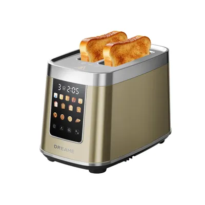 Produktbild von Dreame Smart Toaster 2 Scheiben,5,3-Zoll-IMD-Touchscreen,Motorisiertes Auto-Lift-Design,8 Brotprogramme&6 Bräunungsstufen,3 praktische Funktionen,Gold