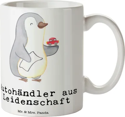 Produktbild von Mr. & Mrs. Panda Kaffeetasse Autohändler Leidenschaft - Weiß - Geschenk, Autohandel, Lustig, Tasse, wagenhändler, Trinkbecher, Becher, Spruch, Keramiktasse