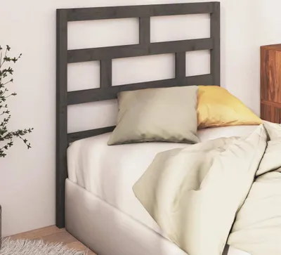 Produktbild von vidaXL Kopfteil Grau 106x4x100 cm Massivholz Kiefer - Bettkopfteil - Bettkopfteile - Kopfteil - Holzkopfteil