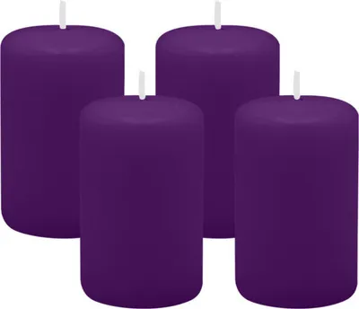 Produktbild von 4er Set Adventskranzkerzen Violett Ø 50 x 80 mm
