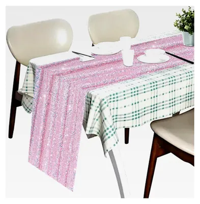 Produktbild von Glitzernde Pailletten Tischläufer 30*275cm Wiederverwendbares Tischband für Partydekoration, Geburtstag, Hochzeit, Weihnachtsdeko (Rosa, 30*275cm)