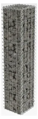 Produktbild von Gabionenwand Gabionenkorb mit Abdeckung 20 x 20 x 100 cm aus verzinktem Stahl, silbern, für Stützmauern und Gartenzaun