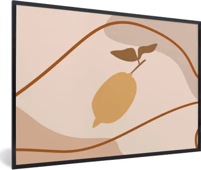 Produktbild von MuchoWow® Gerahmtes Poster Sommer - Zitrone - Obst 90x60 cm - Poster mit Schwarzem Bilderrahmen Wandposter Rahmen Foto Bilder - Fotorahmen - Foto-Plakat
