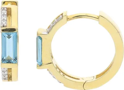 Produktbild von JuwelmaLux Creolen 333/000 (8 Karat) Gold echter Blautopas London Blue JL39-06-0678