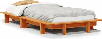 Produktbild von vidaXL Massivholzbett ohne Matratze Wachsbraun 90x200 Kiefernholz