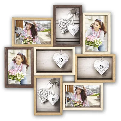 Image de Cadre photo en bois Collage brun, beige, crème pour 13x18 cm