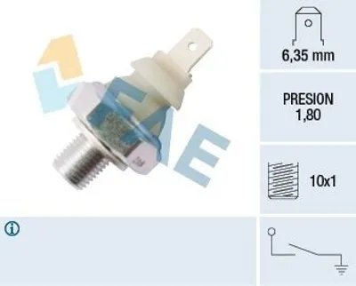 Obrázok produktu pre FAE 12910 – Spínač tlaku oleja, snímač tlaku oleja pre vozidlá VW GOLF III (1H1), SHARAN (7M8, 7M9, 7M6), AUDI A4 (limuzína, 8D2, B5), A4 (avant, 8D5, B5) a AUDI 80 (limuzína)
