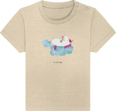 Produktbild von Mr. & Mrs. Panda  T-Shirt Einhorn Verliebt 12. - 18. Monat - Natural Raw - Geschenk, Unicorn, Babyshirt, Freundin, Einhörner, Baby Jerseyshirt, Kinder, Liebe, Top