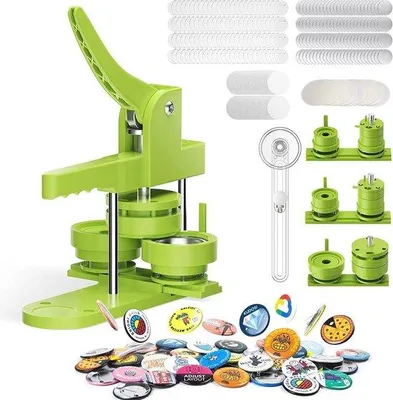 Produktbild von Famanu Button Maker Badge Maschine - 58mm, 32mm und 25mm - Inklusive 300 Buttonteilen