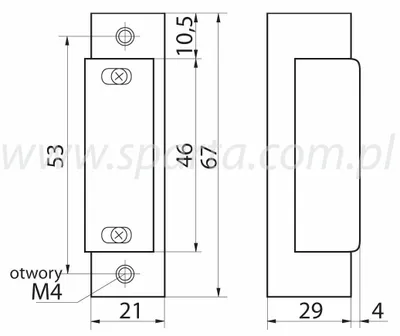Produktbild von R-4 Elektromagnetischer Türöffner 12V mit Rückhaltefunktion