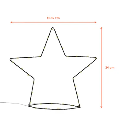 Immagine prodotto di Stella in metallo con illuminazione - circa 34 cm / 35 LED - Decorazione natalizia