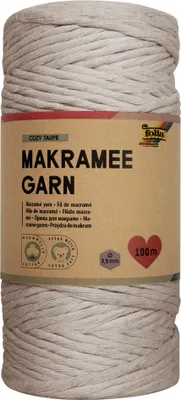 Produktbild von folia Makramee-Garn COZY TAUPE Länge: 100 m