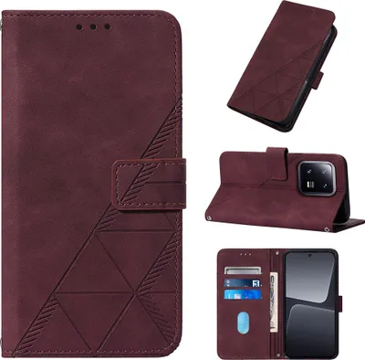 Image de Etui en cuir pour Xiaomi 13 Pro étui design avec embossage, porte-cartes et support rouge