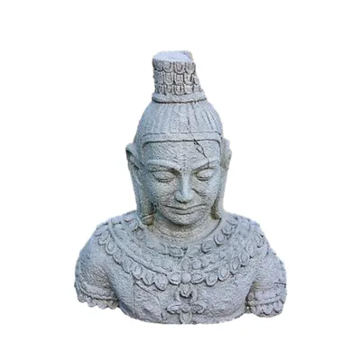 Immagine prodotto di Figura di pietra busto di Buddha, testa di Buddha, in pietra fusa Nuovo Resistente al gelo e alle intemperie, figura da giardino per decorazione SU-2127