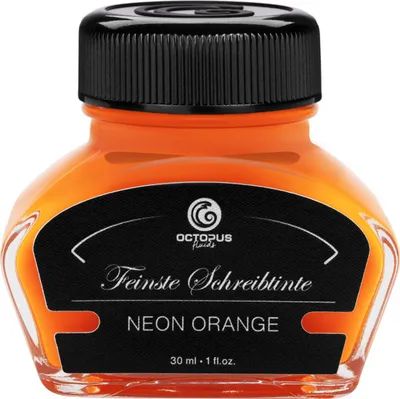 Produktbild von Textmarkertinte für Füller zum Schreiben, Markieren und Zeichnen, Neon Orange, 30 ml