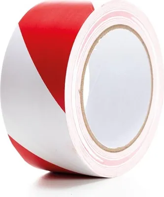Produktbild von Perel Markierungsband 5 cm x 33 m, rot weiß Sicherheitsband, selbstklebendes PVC