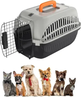 Productafbeelding van Stevige Dieren Transportbox Kat Hond Klein tot 10 kg - Met Metalen Deur