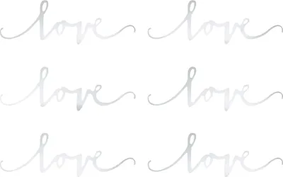 Produktbild von 6 Tischdekoration / Konfetti Love, silber