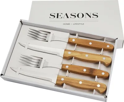 Produktbild von Steakmesser Steakgabeln Grillbesteck Pizzabesteck Steak Messer 8 tlg Besteck Set