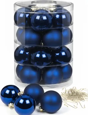 Produktbild von Weihnachtskugeln 20 Stk 6cm Midnight Blue mit Haken