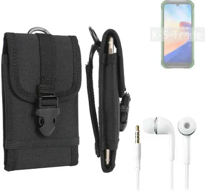 Produktbild von K-S-Trade Holster Schutz Hülle kompatibel mit Blackview BV7200 Gürteltasche Handy Hülle Tasche outdoor Seitentasche schwarz 1x + Kopfhörer