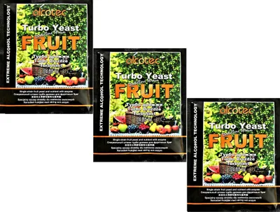 Produktbild von HUGBERT Alcotec Fruit Turbo Enzym, Alkohol Gärhefe, Hefe, Brennhefe, Destillation, Obst, 3 Stück
