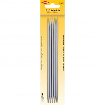 Produktbild von KLEIBER Stricknadel-Set / Strumpfspiele 200 mm x 4,5 mm 5 Aluminium-Stricknadeln