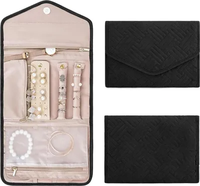 Produktbild von Aucuu Schmuckroll Organizer Tasche für Reise und Aufbewahrung, Tragbare Schmucktasche