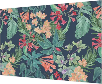 Zdjęcie produktu dla Tapeta ścienna – tapeta dekoracyjna do salonu – folia tapetowa do dekoracji ścian – 312 x 219 cm – tropikalne kwiaty