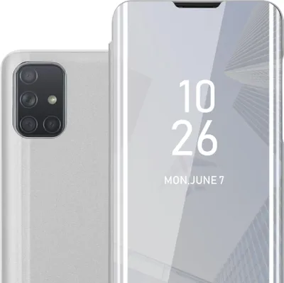 Immagine prodotto di Cadorabo custodia per telefono cellulare per Samsung Galaxy A71 4G in argento copertura posteriore copertura protettiva custodia a libro