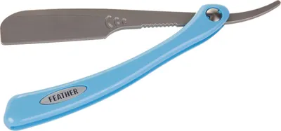 Image de Rasoir shavette Feather Lame de rasoir, manche bleu, Professional Artist Club