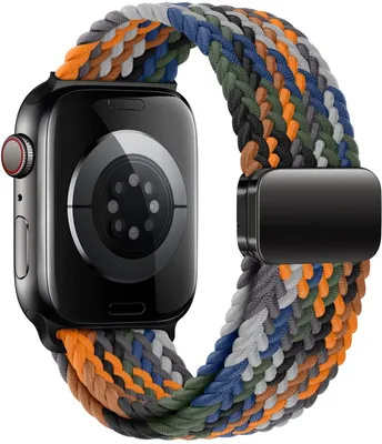 Produktbild von Stravo Geflochtenes Nylonarmband mit Magnetverschluss – Verstellbar & elastisch, kompatibel mit Apple Watch 38–42 mm (Serien 1–11) – Camouflage
