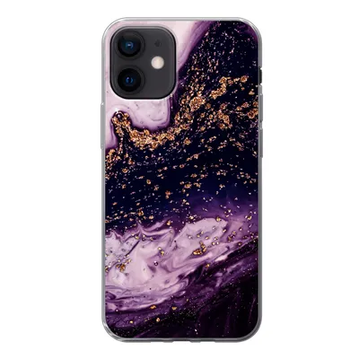 Produktbild von MuchoWow® Handyhülle Schutzhülle Hülle für iPhone 12 Marmor - Gold - Naturstein Silikon Softcase Handy Hülle - Schutzhülle