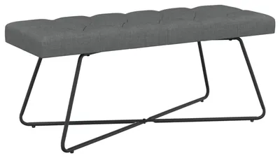 Image de Banc vidaXL capitonné, gris foncé, 110 x 40 x 46 cm, tissu