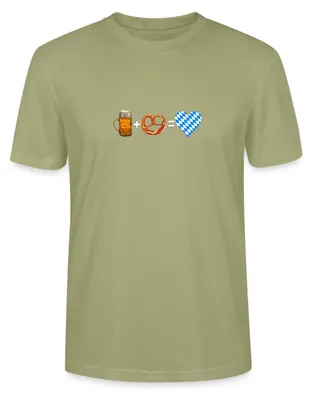 Produktbild von Spreadshirt Bier Und Breze Bayern Volksfest Uni Bio T-Shirt, L, Nebelgrün