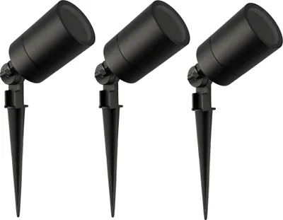 Produktbild von Ledvion - 3er Set, Gartenstrahler mit Erdspieß, IP65, GU10, 220-240V, LED Strahler, Gartenbeleuchtung mit Strom, Ohne GU10 Leuchtmittel, Drehbar, Wasserdicht