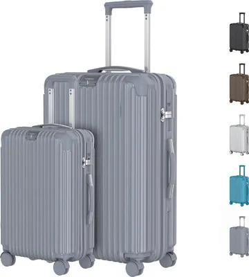 Immagine prodotto di Voyagoux® - Set di valigie S/L - Valigia - 2 pezzi - Valigia con ruote - Grigio Nardo - Chiusura TSA