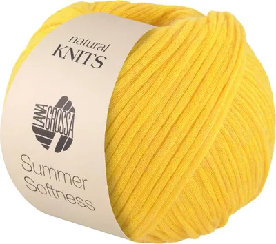 Produktbild von Lana Grossa SUMMER SOFTNESS 50 g zartes Baumwollschlauchgarn, voluminös gefüllt 130 m Farbe 021 - Dottergelb