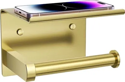 Produktbild von Wand-Toilettenspüler Edelstahl gebürstet Gold