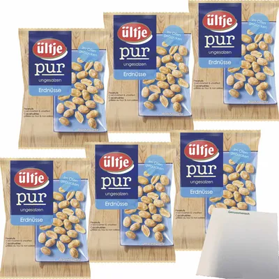 Produktbild von ültje Pur Erdnüsse 6er Pack (6x200g Beutel) + usy Block
