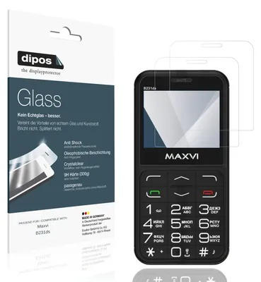 Produktbild von 2x Schutzfolie für Maxvi B231ds - Anti-Shock 9H Folie dipos Glass Kunststoffglas