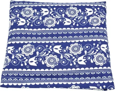 Obrázek produktu pro Polštářek s třešňovými peckami, modro-bílý folklór, 19 x 18 cm