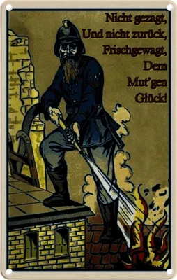 Produktbild von vianmo Blechschild 30x20 cm Feuerwehrmann nicht gezagt und Beruf Arbeit